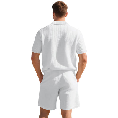Conjunto Casual de Polo Holgado y Shorts para Hombre - Image 22