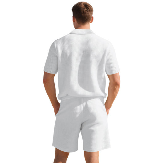 Conjunto Casual de Polo Holgado y Shorts para Hombre - Image 22