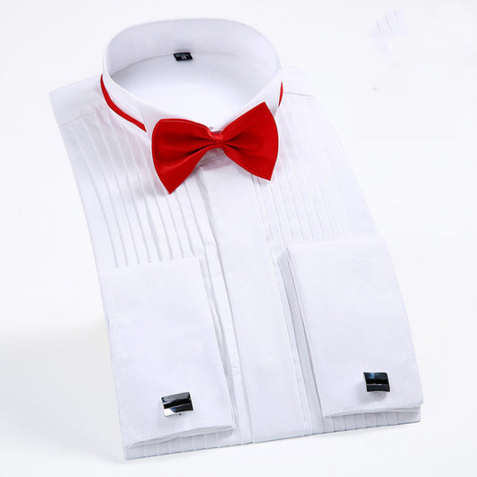 Camisa de Vestir Hombre con Puños Franceses y Detalle Cola de Golondrina - Image 3