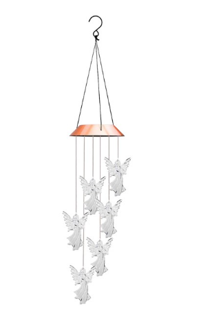 Lámpara Solar Decorativa Ángel con Luz LED - Carillón Eólico Exterior Colibrí y Mariposa - Image 7