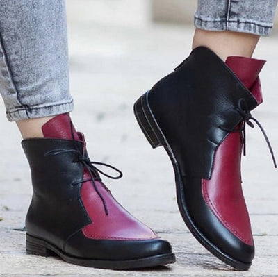 Botas Mujer Talla Grande Punta Fina con Tira Combinada - Image 5