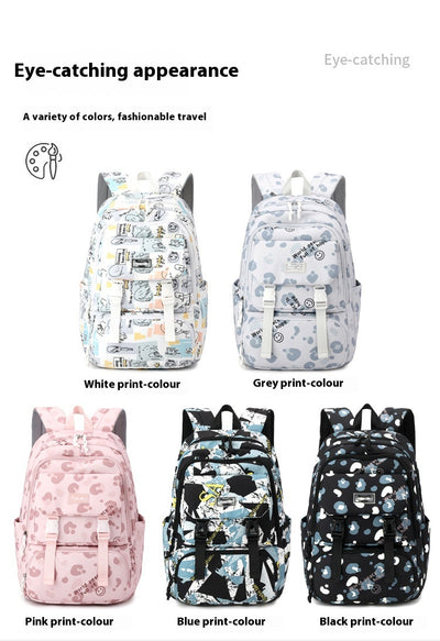 Mochila Escolar Impresa de Gran Capacidad para Estudiantes de Secundaria - Image 38