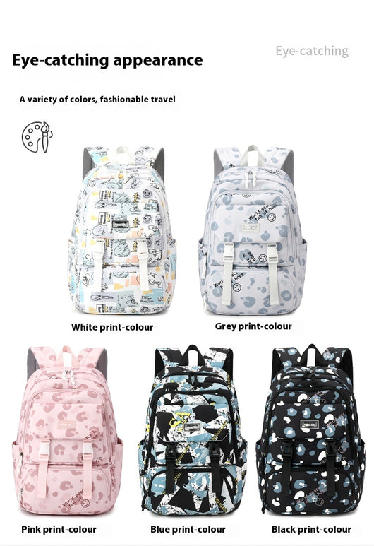 Mochila Escolar Impresa de Gran Capacidad para Estudiantes de Secundaria - Image 38