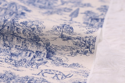 Tela Estampada Azul Vintage con Impresión Digital - Image 2