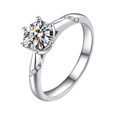 Anillo de Plata 925 con Diamante Moissanita de Seis Garras - Image 6