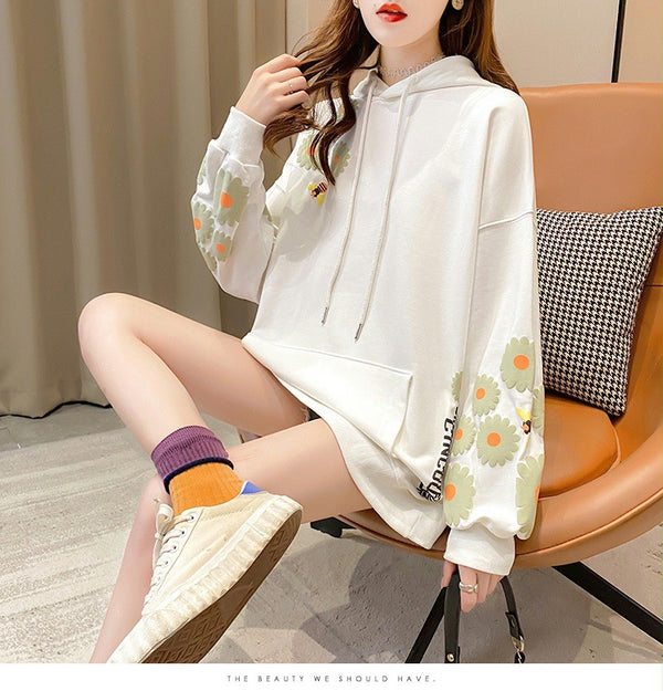 Sudadera Hoodie Estampada Ligera para Mujer