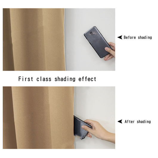 Close-up of a navy blue blackout curtain, showcasing the fabric texture and the black lining on the back. - Image 8