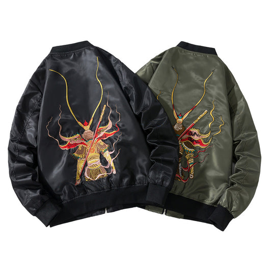 Chaqueta Bordada Hombre Otoño Invierno Suelta Tendencia - Image 15