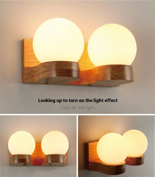 Lámpara de Pared Esférica en Madera Maciza para Sala y Pasillos - Image 13