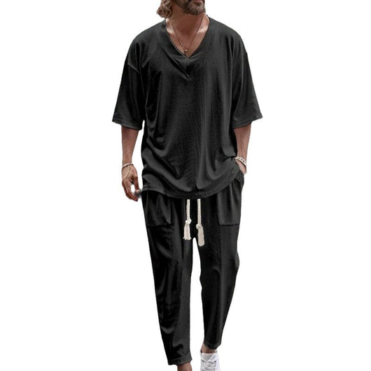 Conjunto de Pantalón y Sudadera V-neck con Cordón Ajustable - Image 4