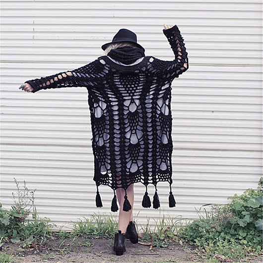 Cardigan de Lana Gruesa Tejido Holgado para Mujer - Image 10
