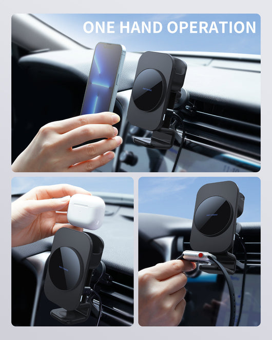 Cargador Magnético Inalámbrico Triple para Auto S6 - Image 12