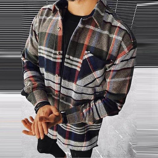 Camisa de Cuadros con Estampado a Juego de Colores para Hombre - Image 2