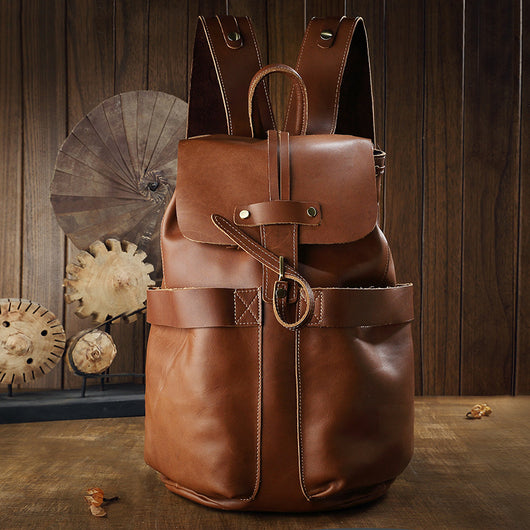 Mochila de Viaje Vintage en Cuero Crazy Horse para Hombre - Image 8