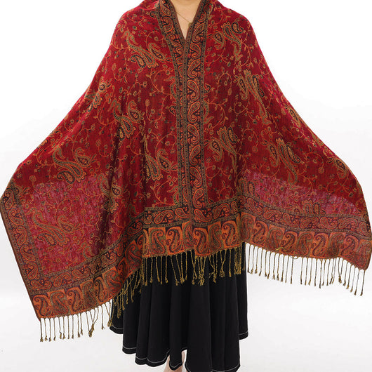 Bufanda Jacquard de Cachemira Suave con Borlas de Cashew - Image 23