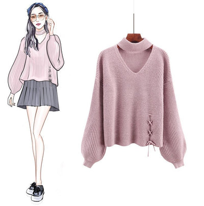 Suéter Suelto Roto Asimétrico para Mujer - Diseño Minimalista - Image 9
