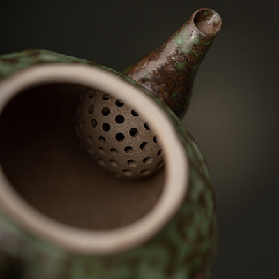Tetera Retro de Cerámica Vidriada en Bronce para Preparar Té y Agua Caliente - Image 7
