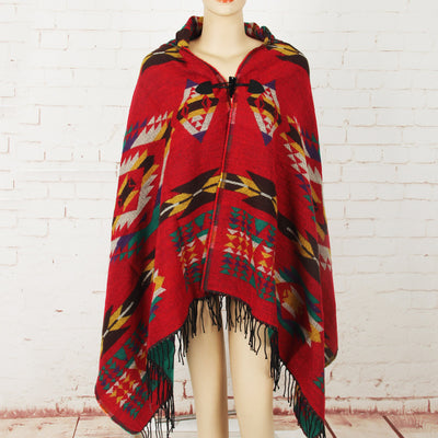 Capa Étnica con Broche de Cuerno - Chal Estilo Bohemio - Image 13