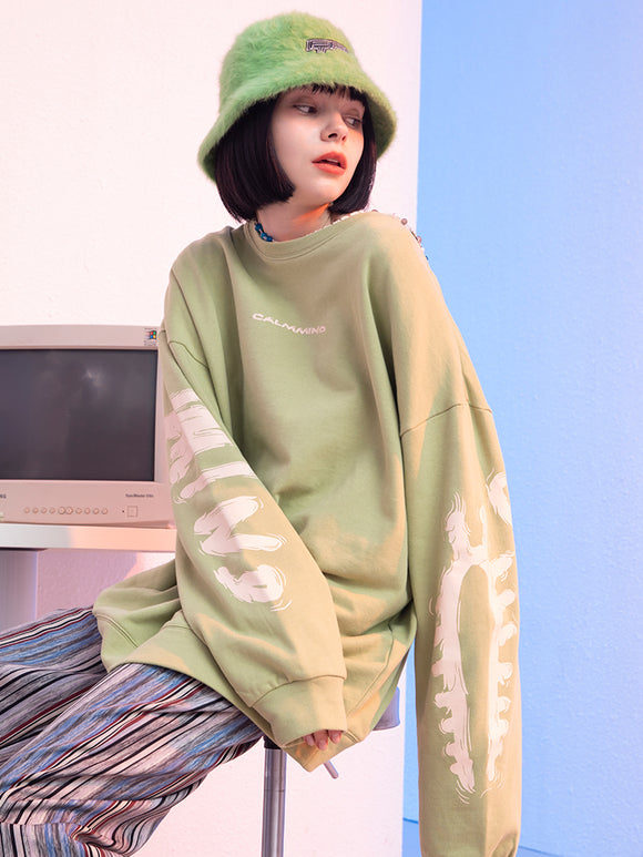 Loose Airflow Crew Neck Sweatshirt Little - Trendy Couple Style