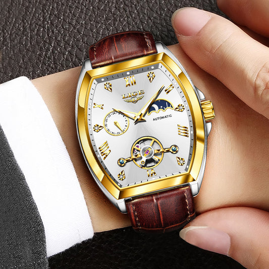 Reloj Mecánico Tourbillon para Hombre Multifuncional Resistente al Agua