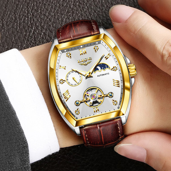 Reloj Mecánico Tourbillon para Hombre Multifuncional Resistente al Agua