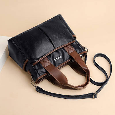Bolso Mensajero de Cuero con Contraste Retro - Image 11