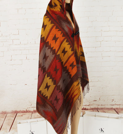 Capa Étnica con Broche de Cuerno - Chal Estilo Bohemio - Image 10