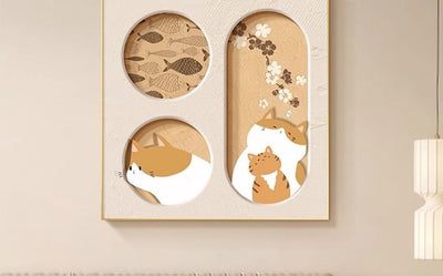 Cuadro Decorativo Gato Adorable Estilo Crema para Sala y Comedor - Image 16