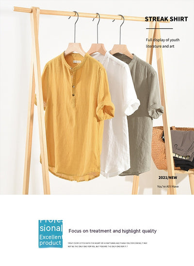 Camisa de Lino y Algodón Manga Corta - Perfecta para el Verano - Image 10