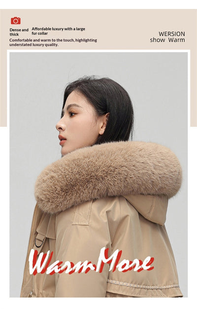 Abrigo de Algodón Midi con Cuello de Pelaje - Image 21