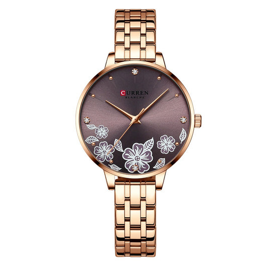 Reloj de Cuarzo para Mujer con Correa de Acero y Diseño Floral - Image 6