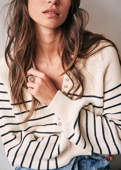 Suéter de Punto Vintage a Rayas Estilo Francés - Image 10