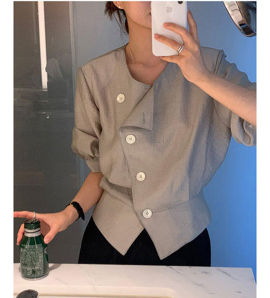Blusa Suelta de Temperamento Simple - Versátil para Cualquier Ocasión - Image 22
