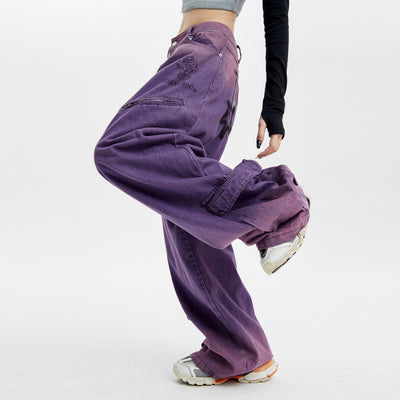 Pantalones Chaopai Púrpura Rectos de Pierna Ancha - Image 5