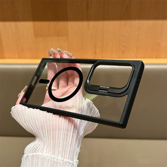 Funda Protectora Magnética con Soporte para Lentes - Transparente