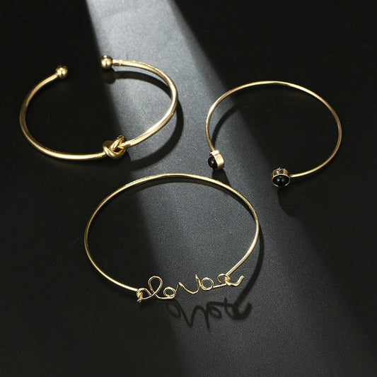 Juego de Pulseras Diamante Triángulo LOVE