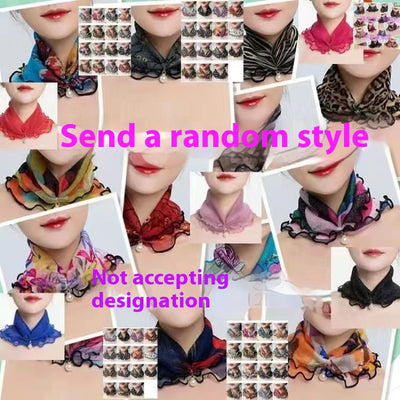 Pañuelo de Seda Decorativo Estampado con Encaje - Accesorio Elegante Versátil - Image 16