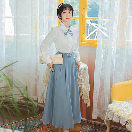 Traje de Vestido con Cintura Ajustable Diseño Minimalista para Mujer - Image 6