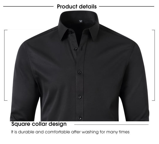 Camisa Slim Fit Coreana de Color Sólido para Hombre - Image 24