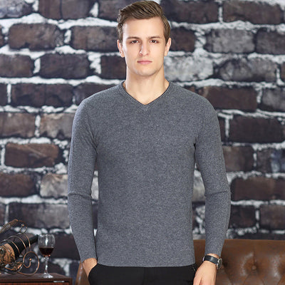 Cardigan V-Neck de Hombre en Color Sólido - Image 5