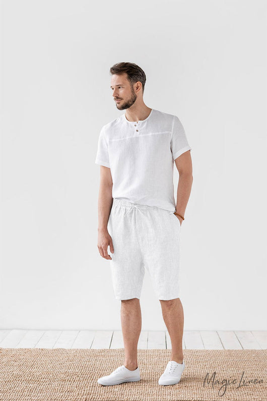 Pantalones Cortos Holgados de Algodón y Lino para Verano - Image 3