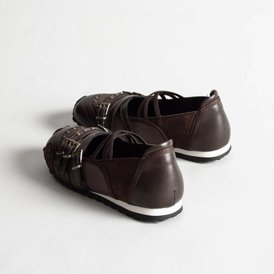 Zapatos Mary Jane Retro con Hebilla Deportiva - Estilo Vintage Marrón para Mujer - Image 3