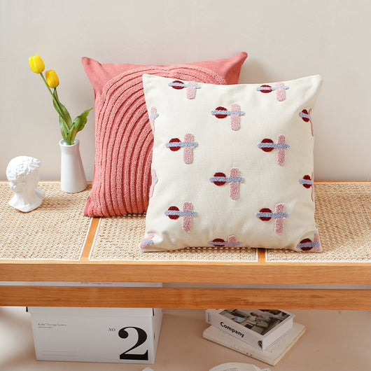 Funda de Almohada Lienzo Lavado con Diseño Geométrico Nórdico - Image 3