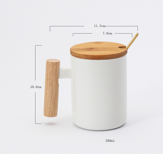 Taza de Cerámica Recta con Asa de Madera - Image 30