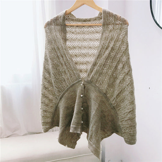 Cardigan de Punto Liso para Mujer - Abrigo Cálido de Hombros - Image 3