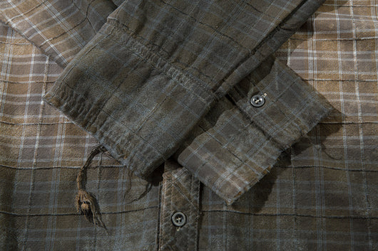 Camisa Plaid Degradado con Bordes Deshilachados - Image 11