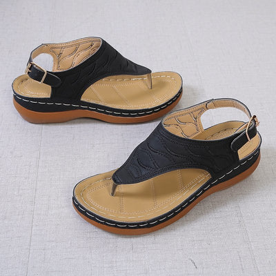 Sandalias Cuña Mujer - Chanclas Cómodas Color Sólido - Image 27
