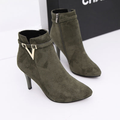 Botas Infantiles de Tacón Stiletto Punta Afilada Estilo Coreano para Otoño e Invierno - Image 9