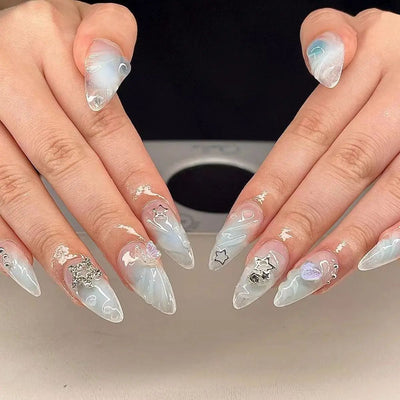 Uñas Postizas 3D con Relieve de Cristales - Diseño Sofisticado - Image 18