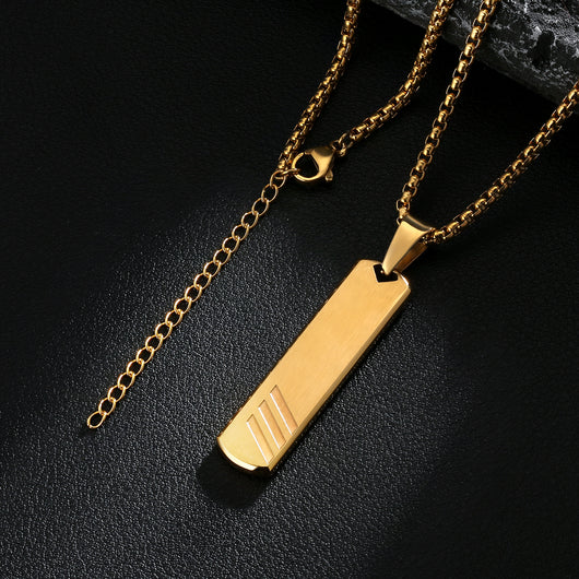 Cadena Placa Nombre Hip Hop Acero Titanio Oro 18K Rectangular - Image 2